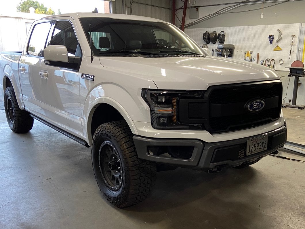 MP Concepts Upper Replacement Grille with LED DRL; Matte Black (18-20 F-150, Excluding Raptor)
