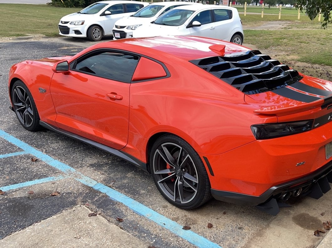 MP Concepts Rear Window Louvers; Gloss Black (16-24 Camaro Coupe)