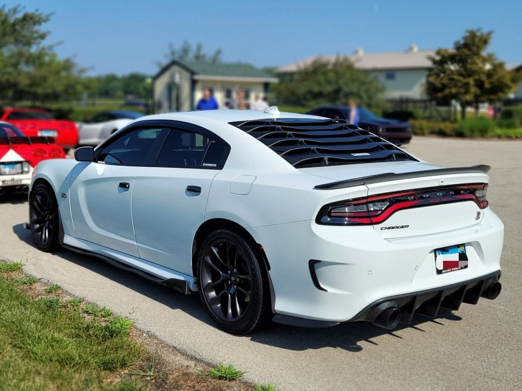 MP Concepts Rear Window Louvers; Matte Black (11-23 Charger)
