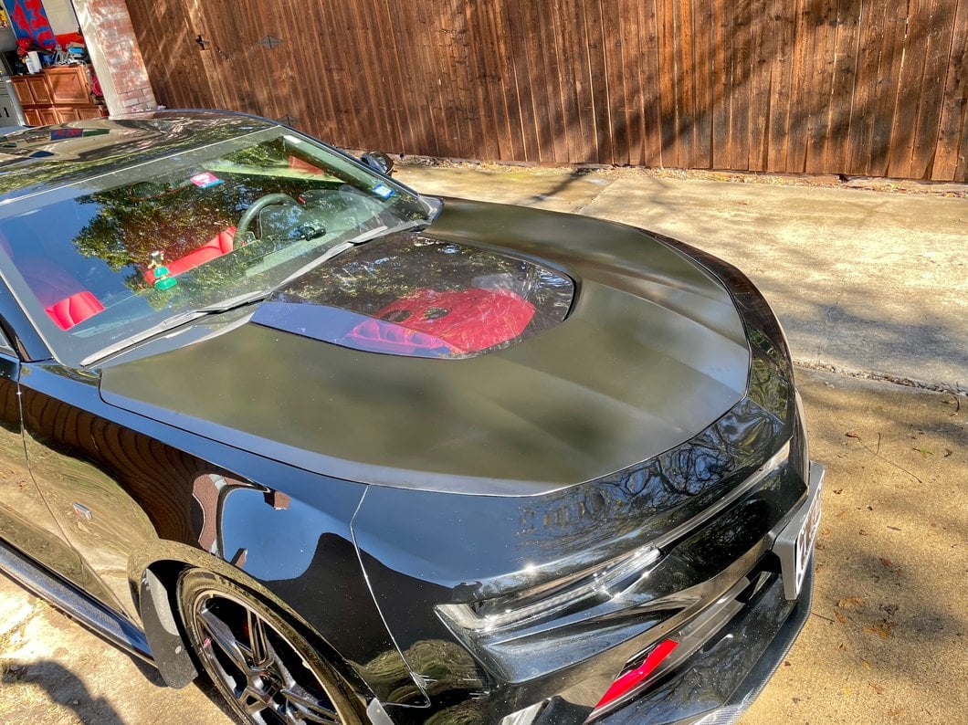 MP Concepts ZL1 Style Hood; Smoked Black Center (16-24 Camaro)