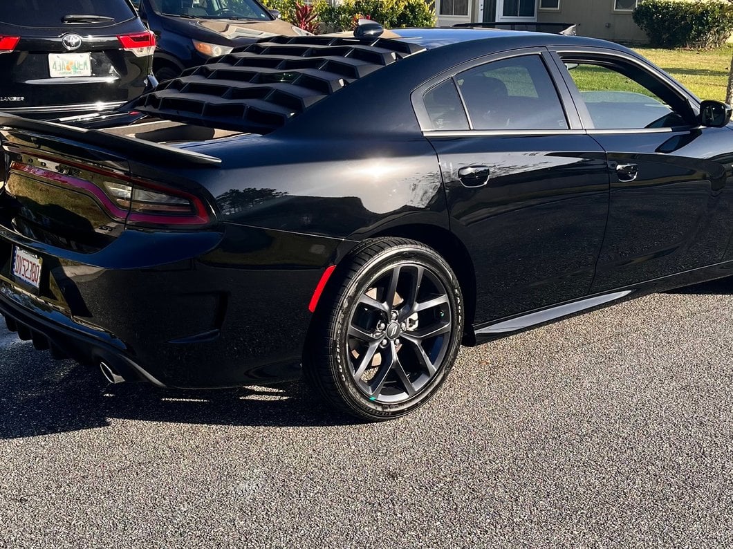 MP Concepts Rear Window Louvers; Matte Black (11-23 Charger)