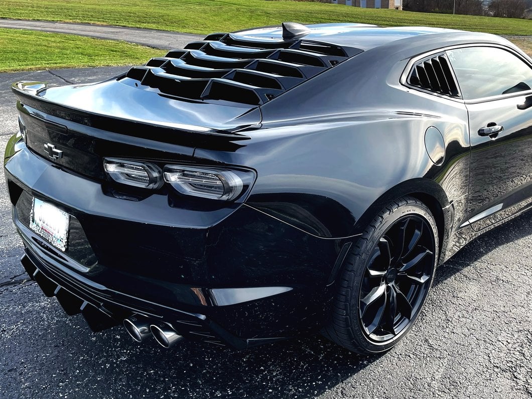 MP Concepts Rear Window Louvers; Gloss Black (16-24 Camaro Coupe)