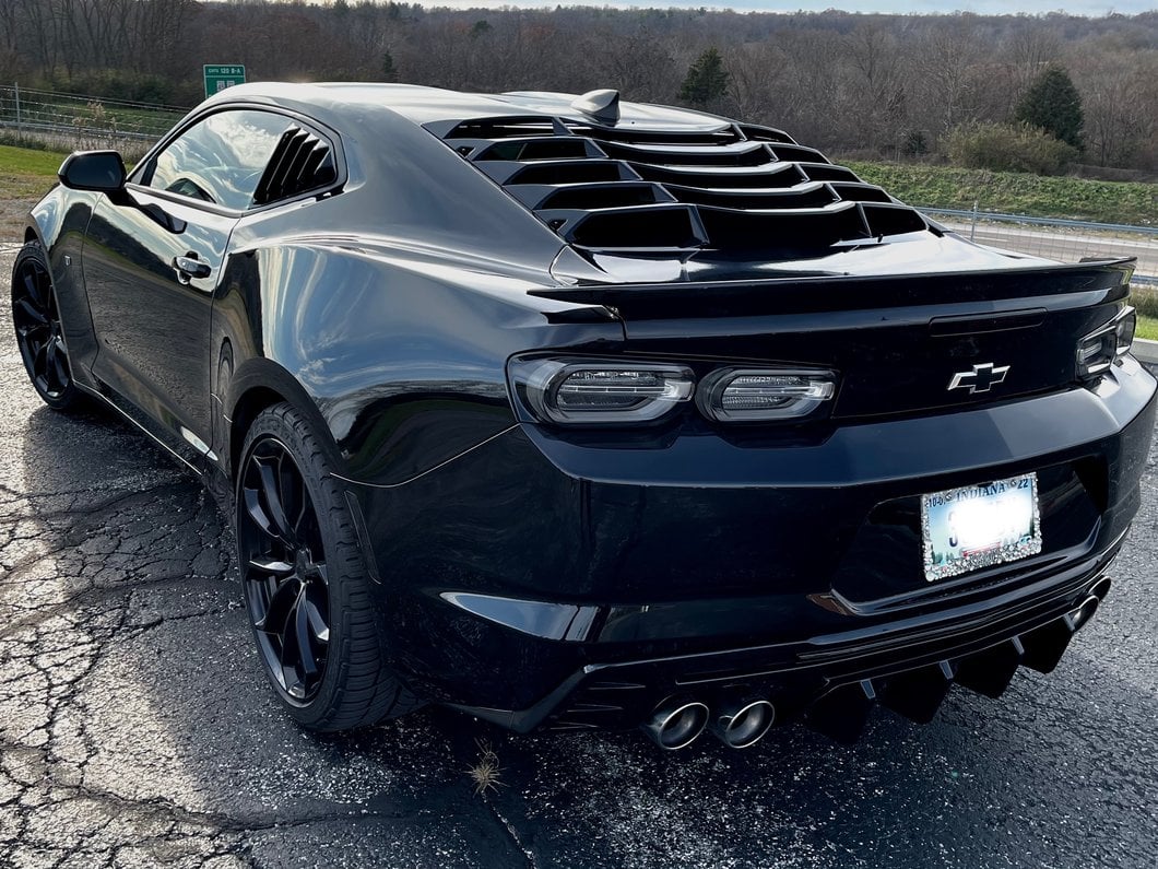 MP Concepts Rear Window Louvers; Gloss Black (16-24 Camaro Coupe)