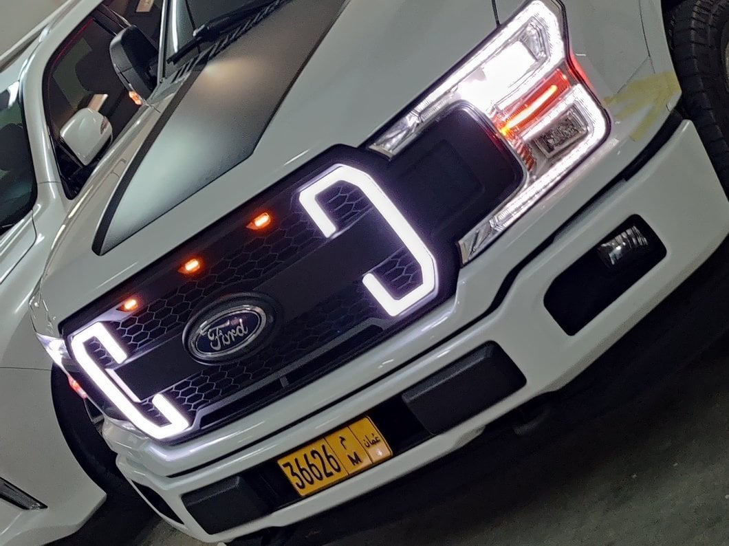 MP Concepts Upper Replacement Grille with LED Lighting and DRL; Matte Black (18-20 F-150, Excluding Raptor & XLT)