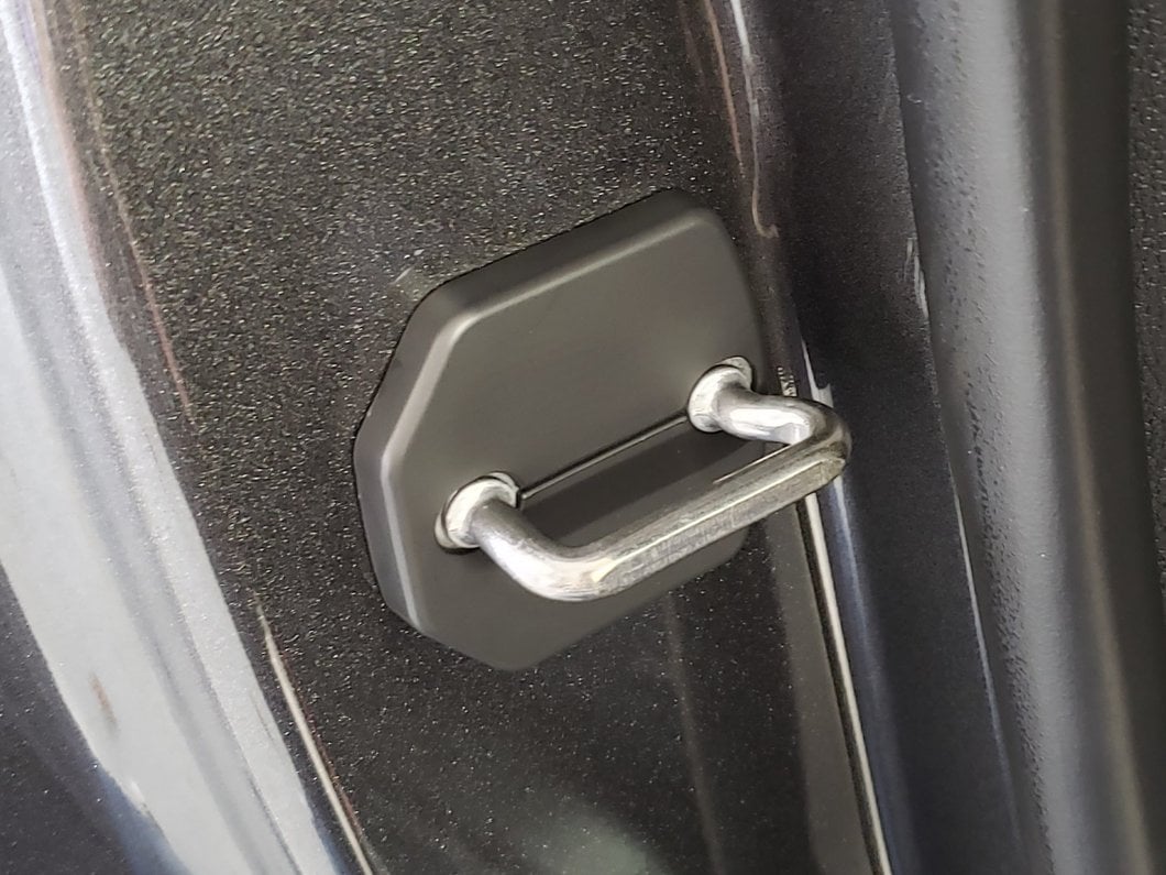 MP Concepts Door Striker Cover Set; Black (15-23 Mustang)