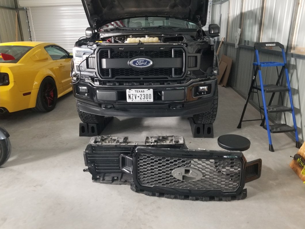 MP Concepts Upper Replacement Grille with LED Lighting and DRL; Matte Black (18-20 F-150, Excluding Raptor & XLT)