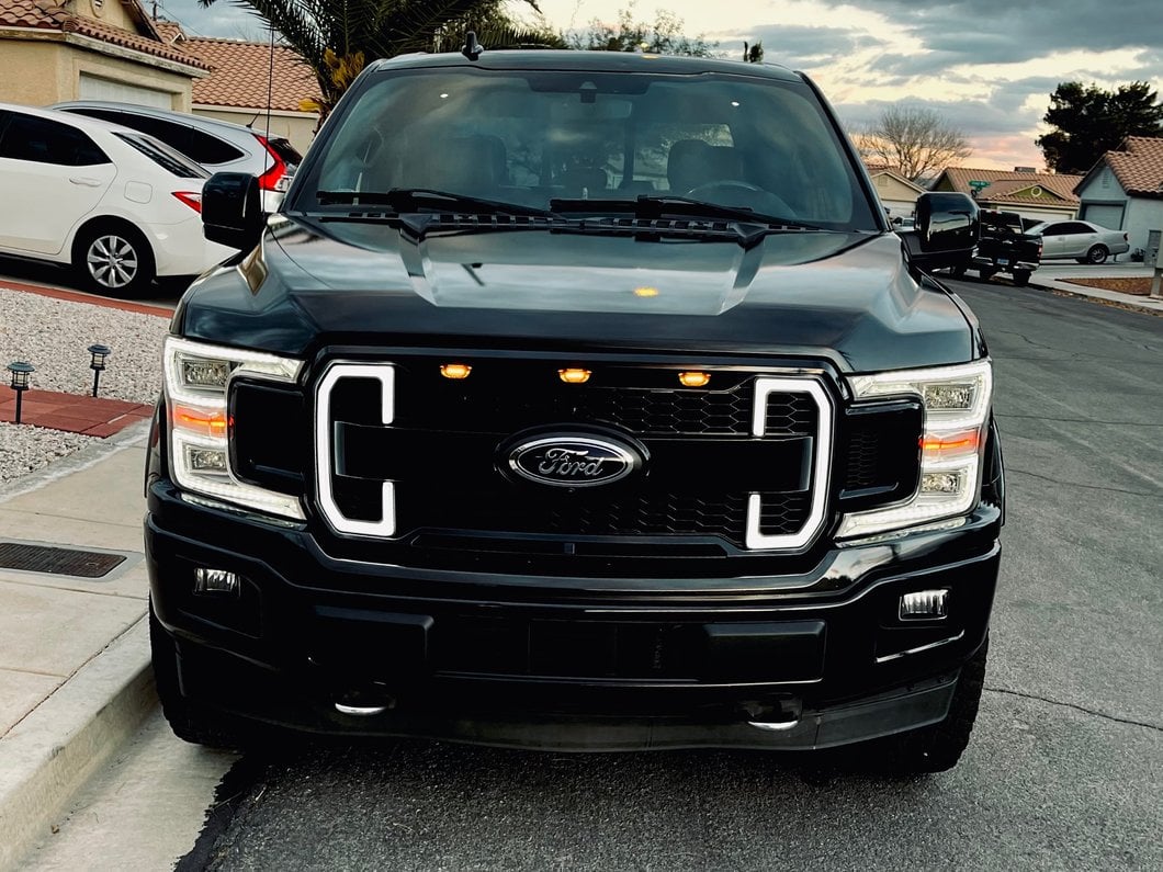 MP Concepts Upper Replacement Grille with LED Lighting and DRL; Matte Black (18-20 F-150, Excluding Raptor & XLT)