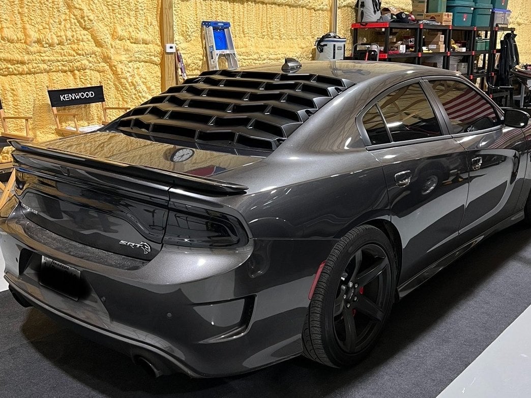 MP Concepts Rear Window Louvers; Matte Black (11-23 Charger)