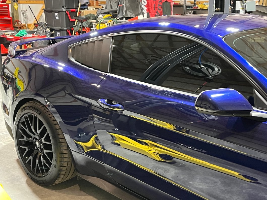 MP Concepts Quarter Window Louvers; Matte Black (15-23 Mustang Fastback)