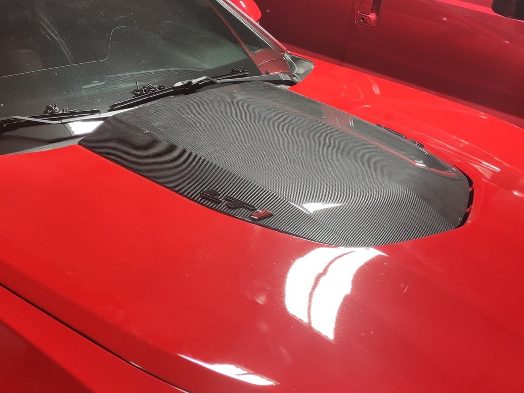 MP Concepts ZL1 Style Hood; Carbon-Look Center (16-24 Camaro)