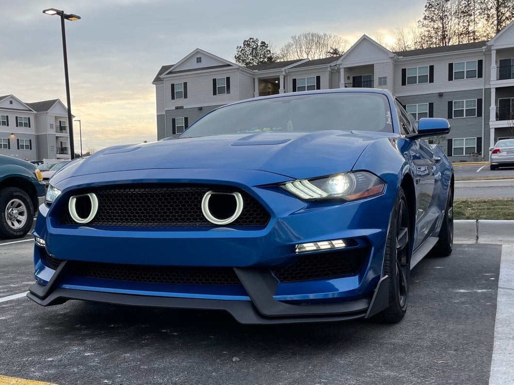 MP Concepts Mach 1 Style Front Bumper with LED Turn Signals; Unpainted (18-23 Mustang GT, EcoBoost)