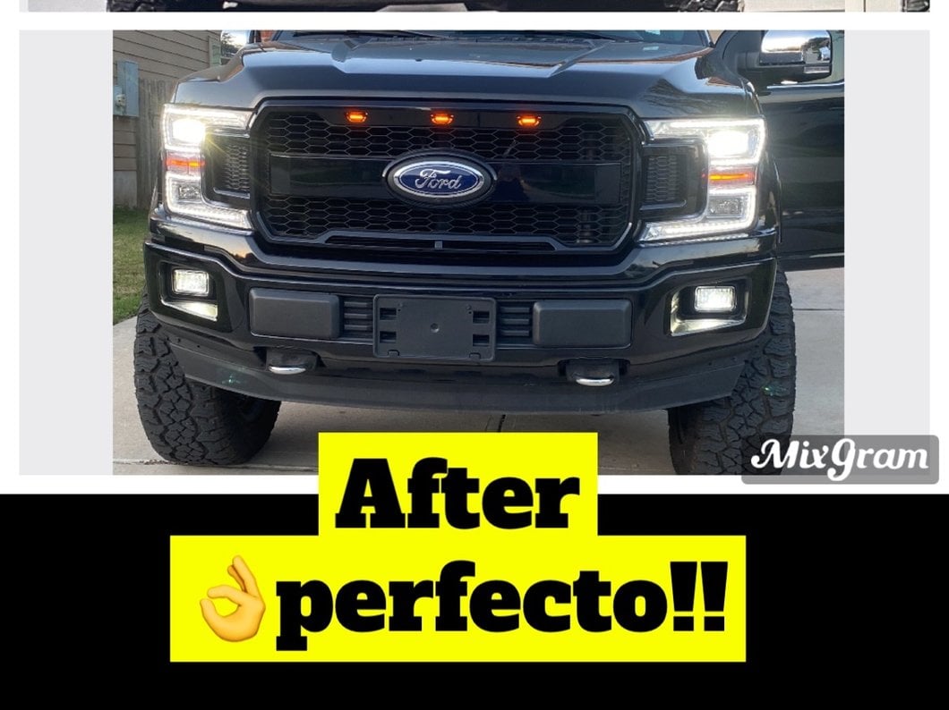 MP Concepts Upper Replacement Grille with LED DRL; Matte Black (18-20 F-150, Excluding Raptor)