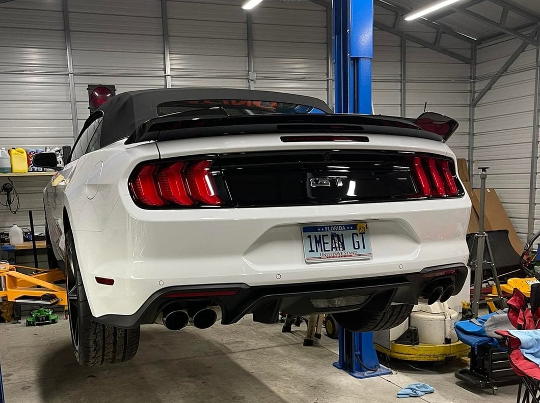 MP Concepts V-Style Rear Spoiler; Gloss Black (15-23 Mustang Fastback)