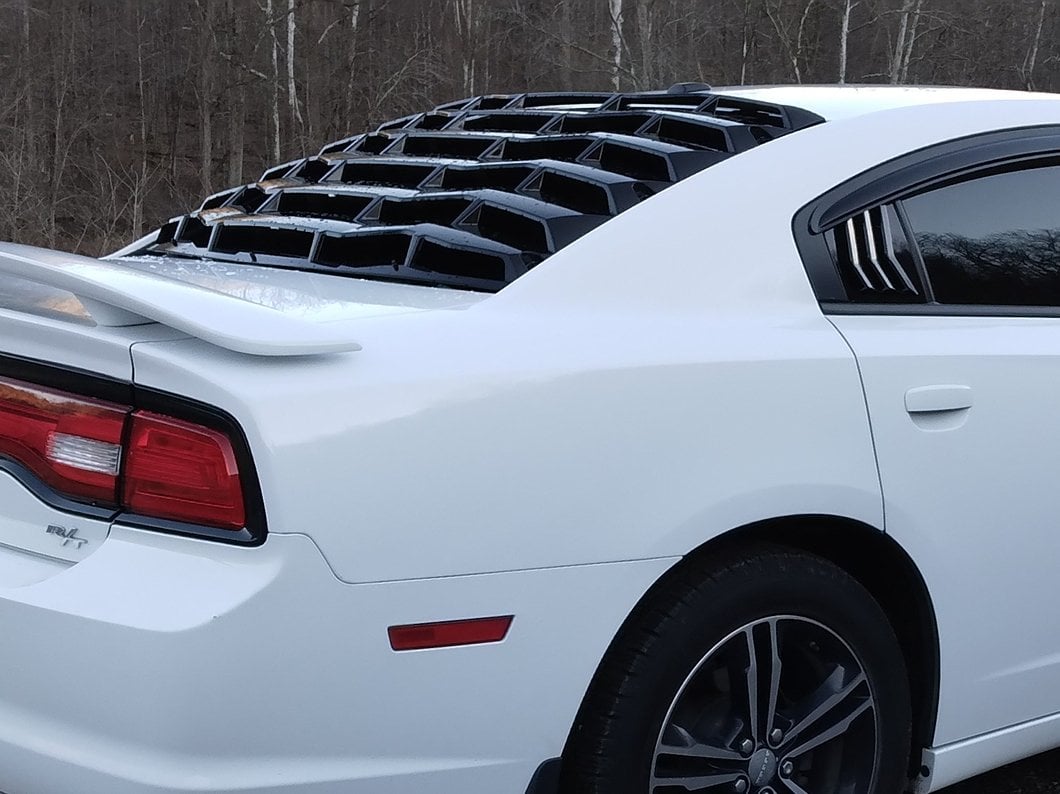 MP Concepts Rear Window Louvers; Gloss Black (11-23 Charger)