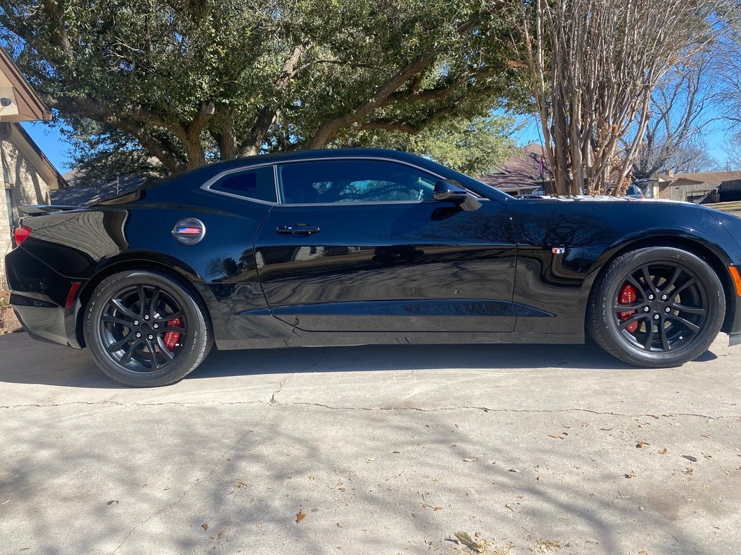 MP Concepts Old Glory Fuel Door; Matte Black (16-24 Camaro)
