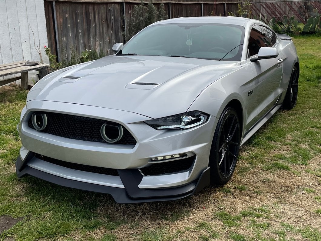 MP Concepts Mach 1 Style Front Bumper with LED Turn Signals; Unpainted (18-23 Mustang GT, EcoBoost)