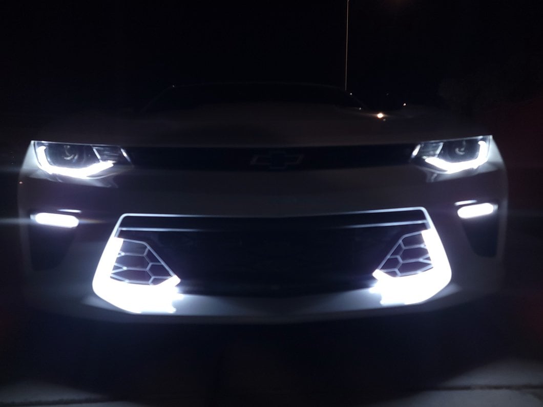 MP Concepts SS 50 Years Style Grille with LED Lighting; Silver (16-18 Camaro SS)
