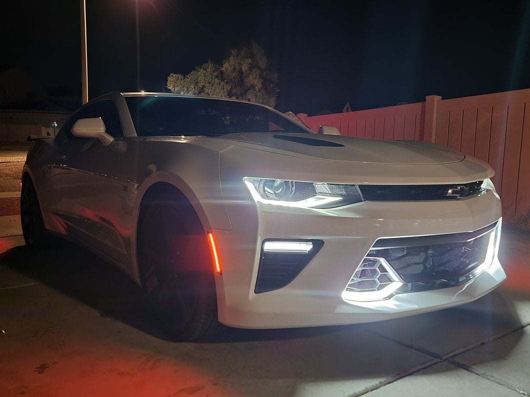 MP Concepts SS 50 Years Style Grille with LED Lighting; Silver (16-18 Camaro SS)