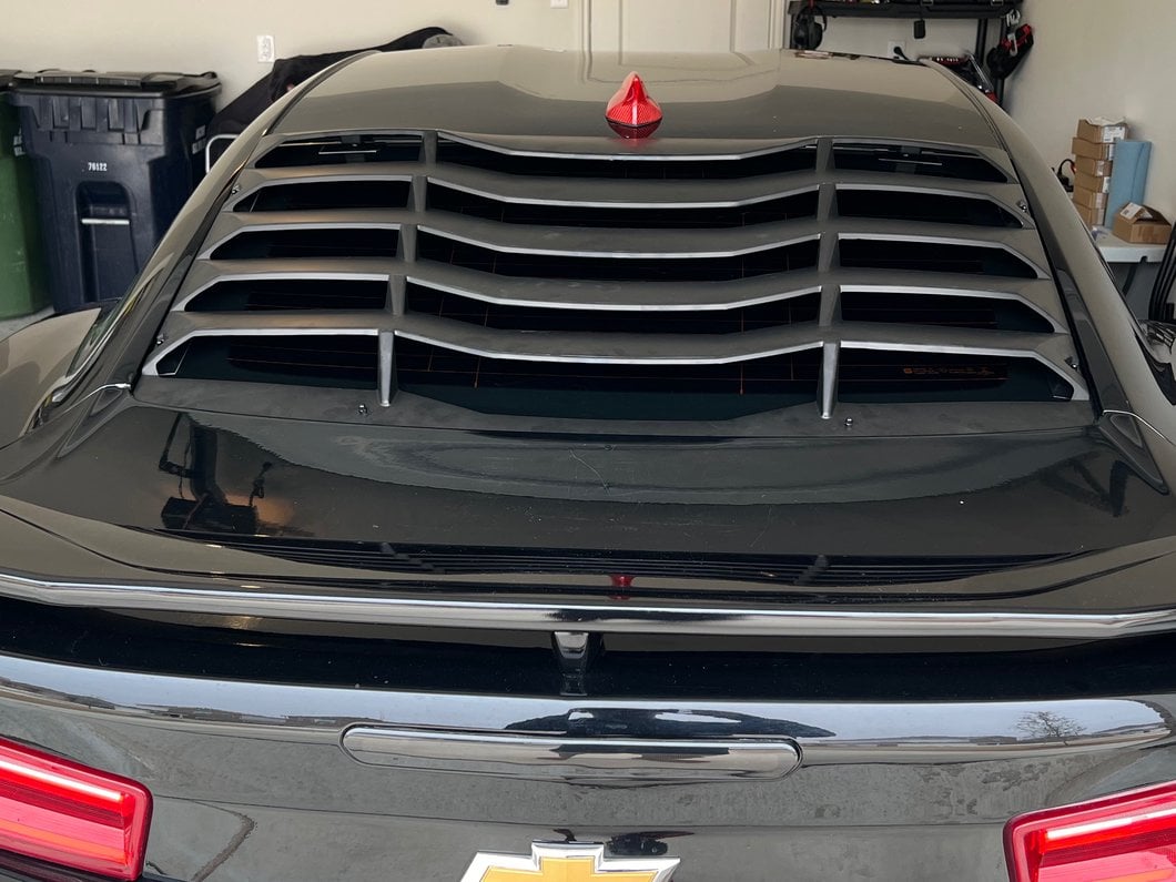 MP Concepts Rear Window Louvers; Matte Black (16-24 Camaro Coupe)