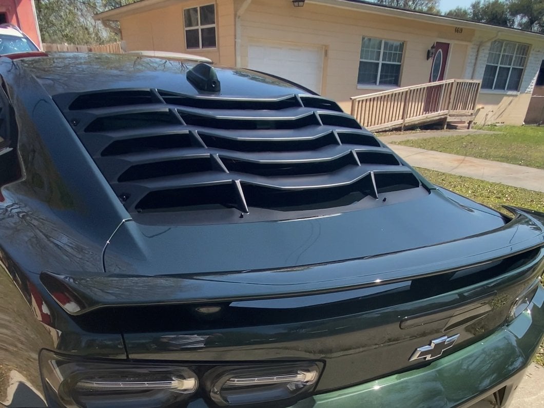 MP Concepts Rear Window Louvers; Matte Black (16-24 Camaro Coupe)