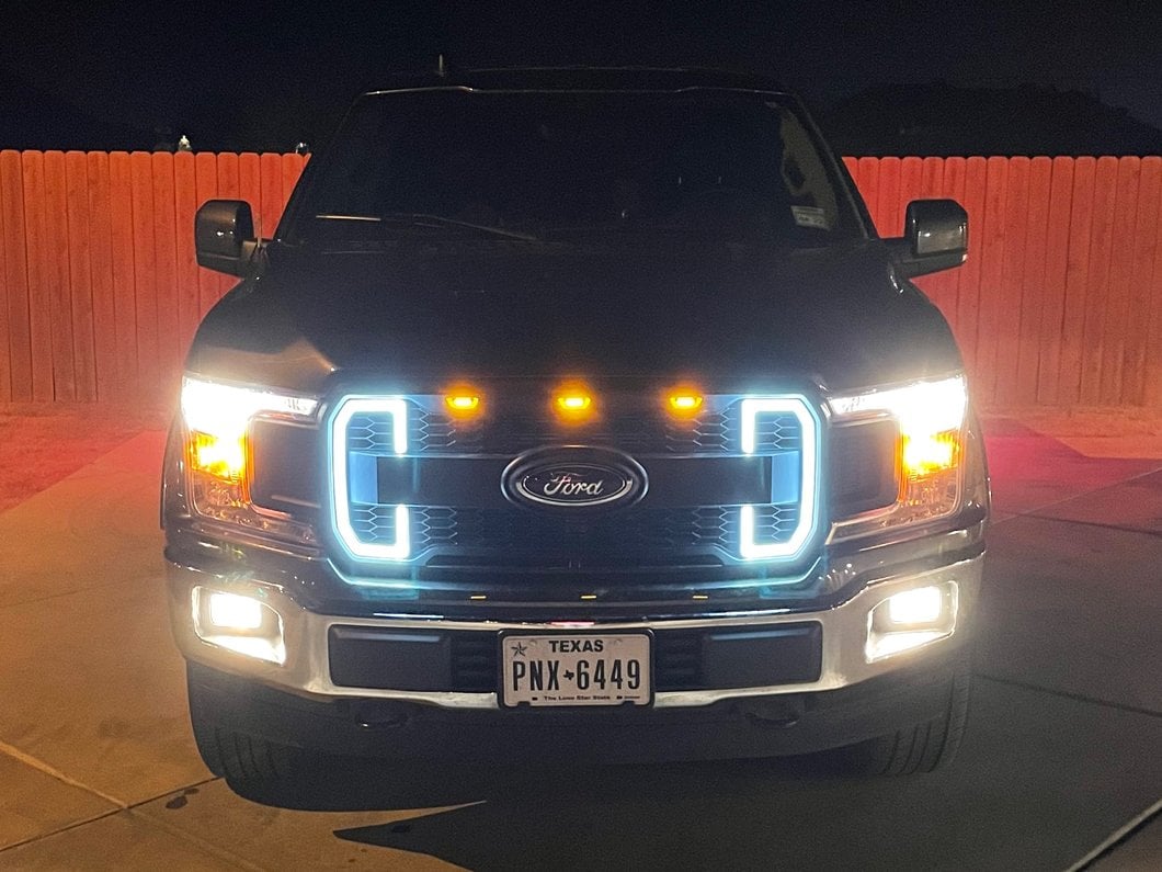 MP Concepts Upper Replacement Grille with LED Lighting and DRL; Matte Black (18-20 F-150, Excluding Raptor & XLT)