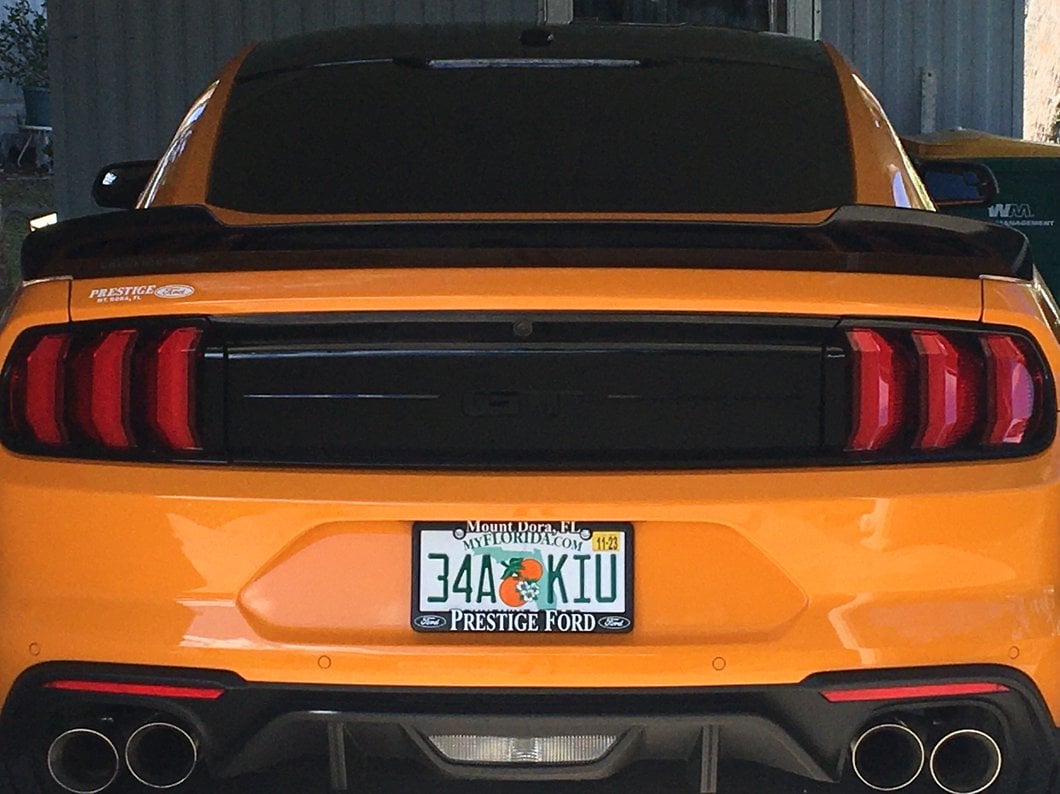 MP Concepts V-Style Rear Spoiler; Gloss Black (15-23 Mustang Fastback)
