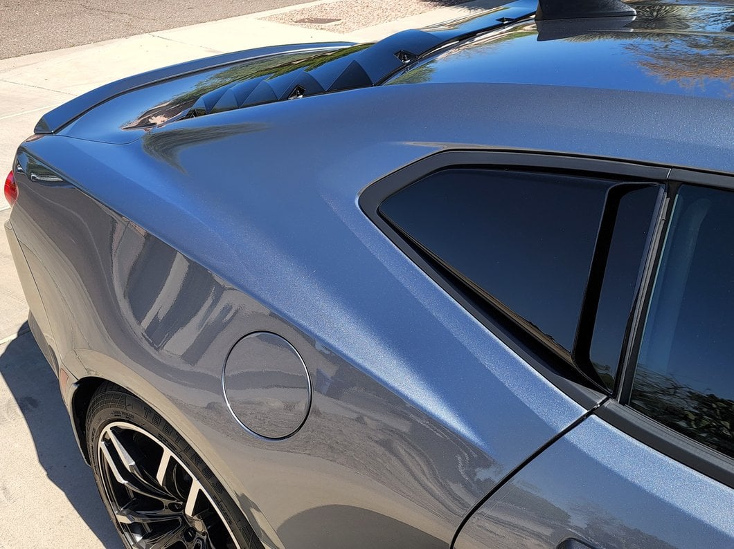 MP Concepts Quarter Window Scoops; Gloss Black (16-24 Camaro Coupe)