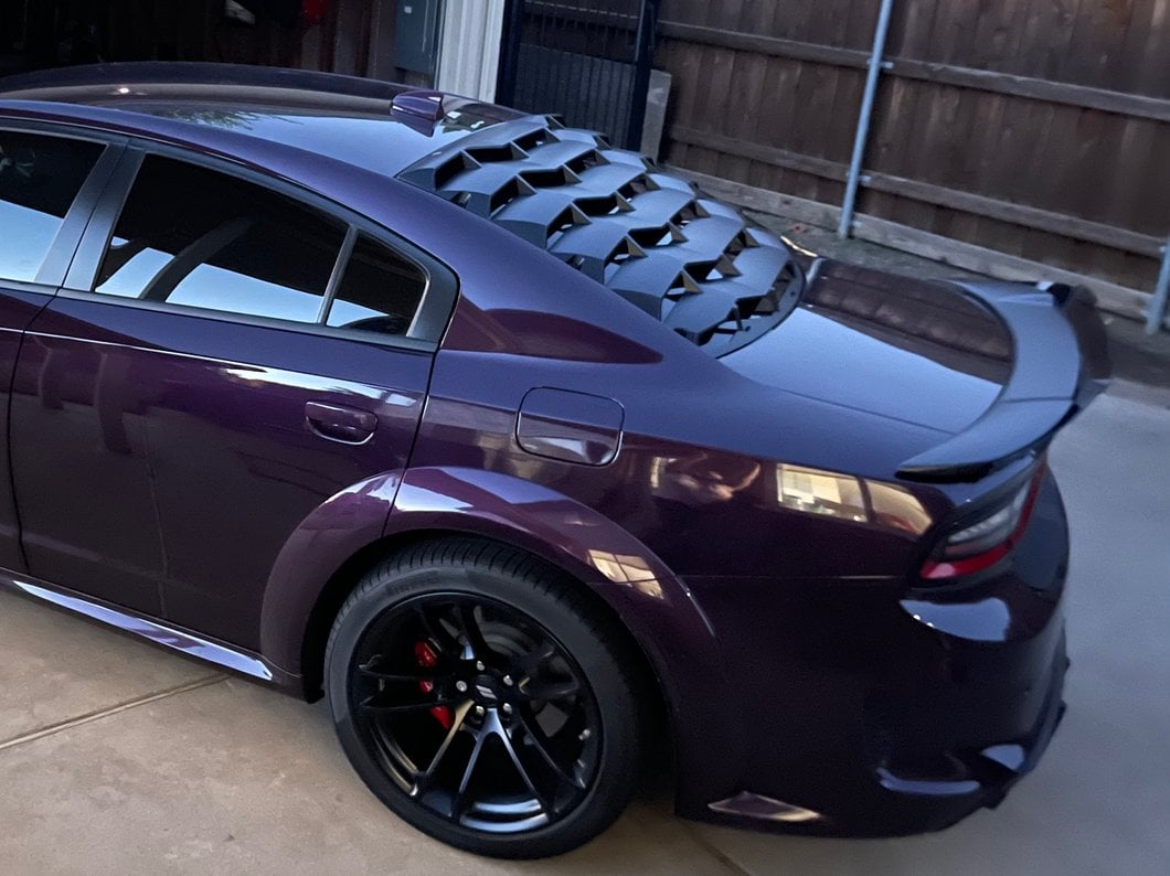 MP Concepts Rear Window Louvers; Matte Black (11-23 Charger)