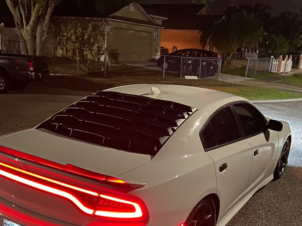 MP Concepts Rear Window Louvers; Matte Black (11-23 Charger)