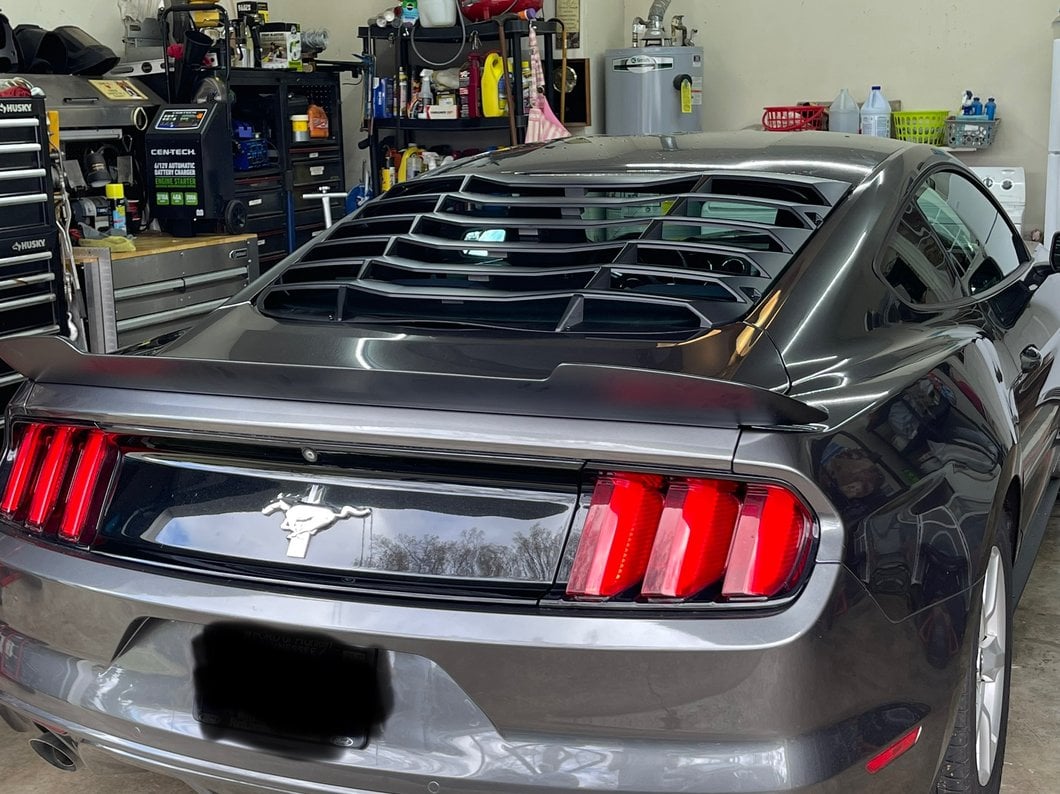MP Concepts V-Style Rear Spoiler; Matte Black (15-23 Mustang Fastback)