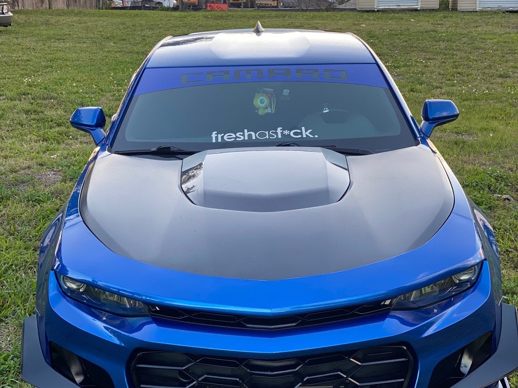 MP Concepts ZL1 Style Hood; Carbon-Look Center (16-24 Camaro)
