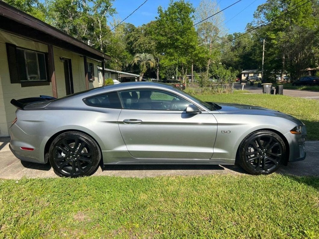 MP Concepts V-Style Rear Spoiler; Gloss Black (15-23 Mustang Fastback)