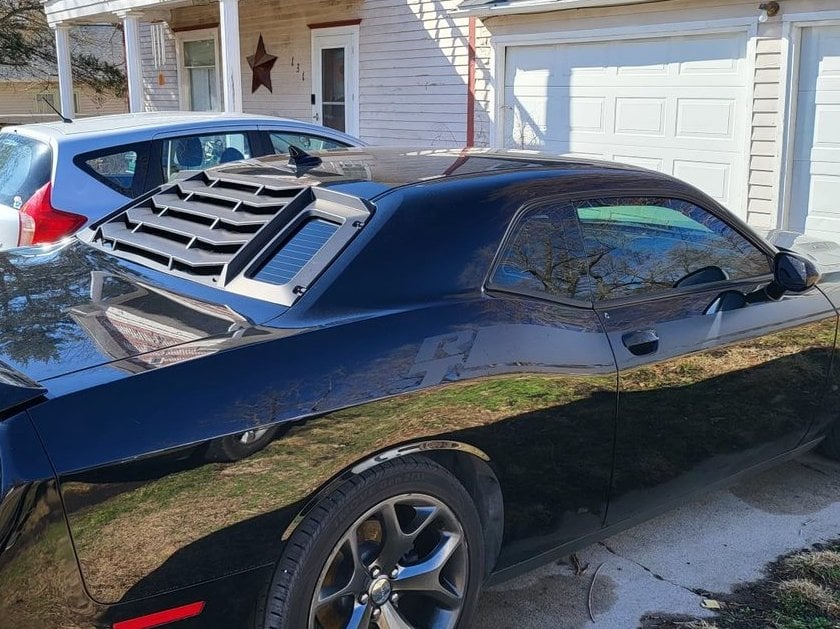 MP Concepts Rear Window Louvers; Matte Black (08-23 Challenger)