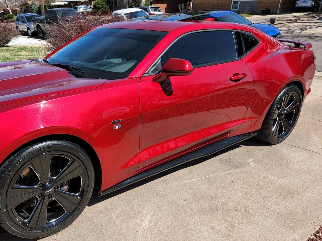 MP Concepts Quarter Window Scoops; Gloss Black (16-24 Camaro Coupe)