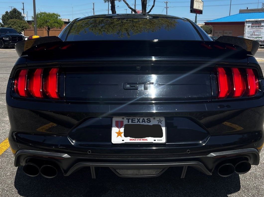 MP Concepts V-Style Rear Spoiler; Gloss Black (15-23 Mustang Fastback)