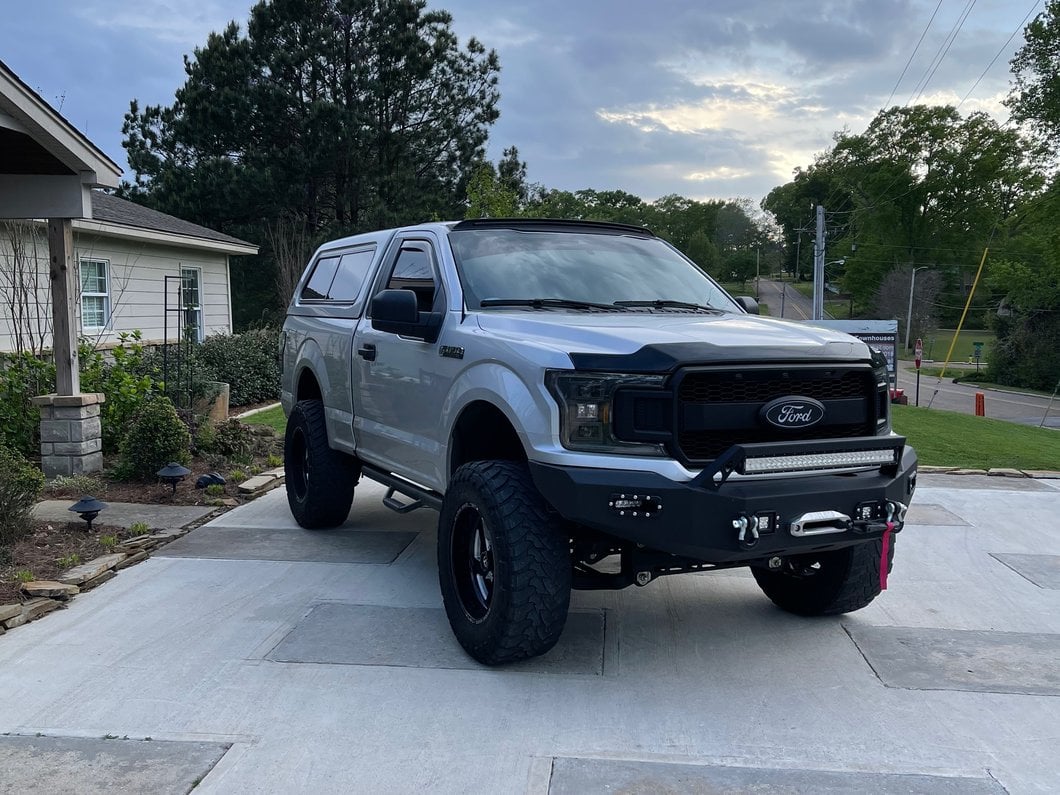 MP Concepts Upper Replacement Grille with LED DRL; Matte Black (18-20 F-150, Excluding Raptor)