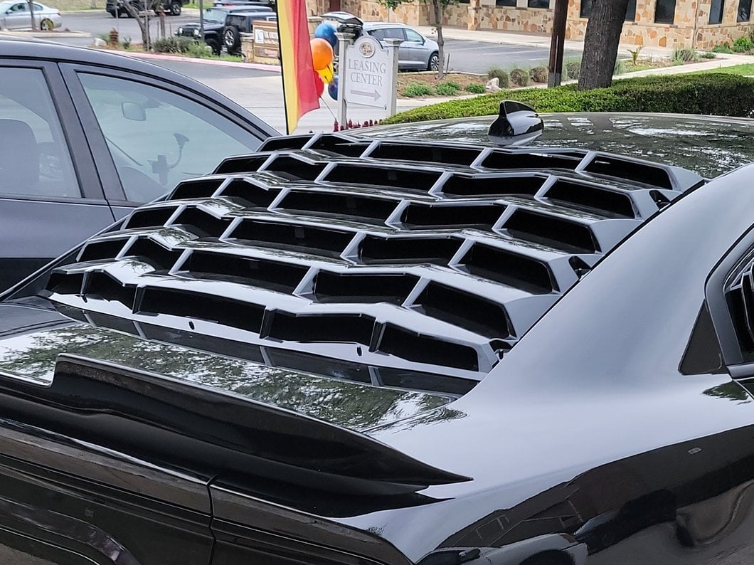 MP Concepts Rear Window Louvers; Gloss Black (11-23 Charger)