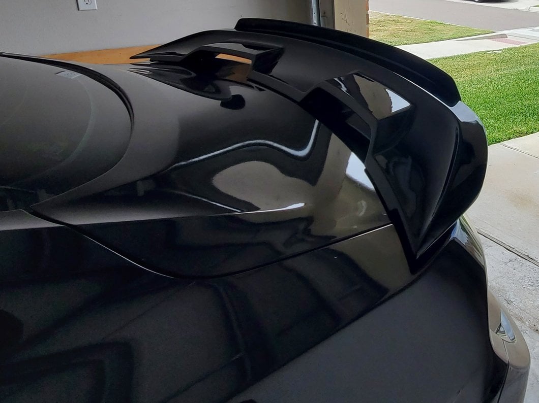 MP Concepts GT500 Style Rear Spoiler with Wicker Bill Add-On; Gloss Black (15-23 Mustang Fastback)