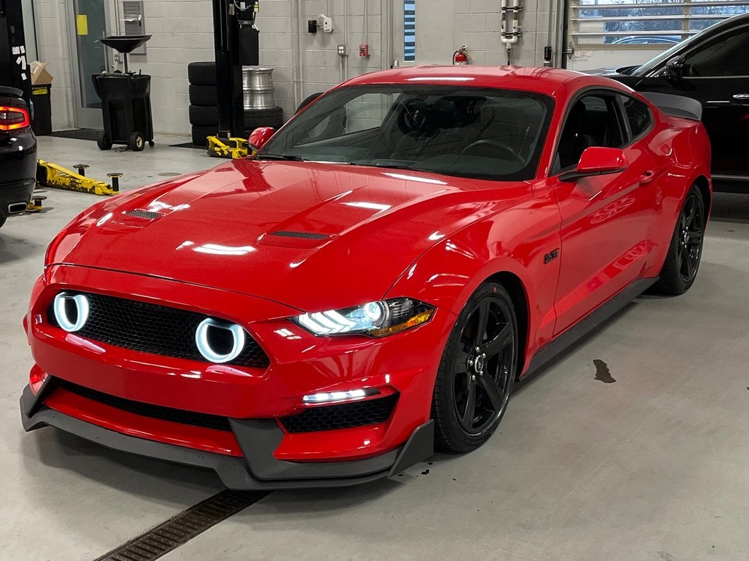 MP Concepts Mach 1 Style Front Bumper with LED Turn Signals; Unpainted (18-23 Mustang GT, EcoBoost)