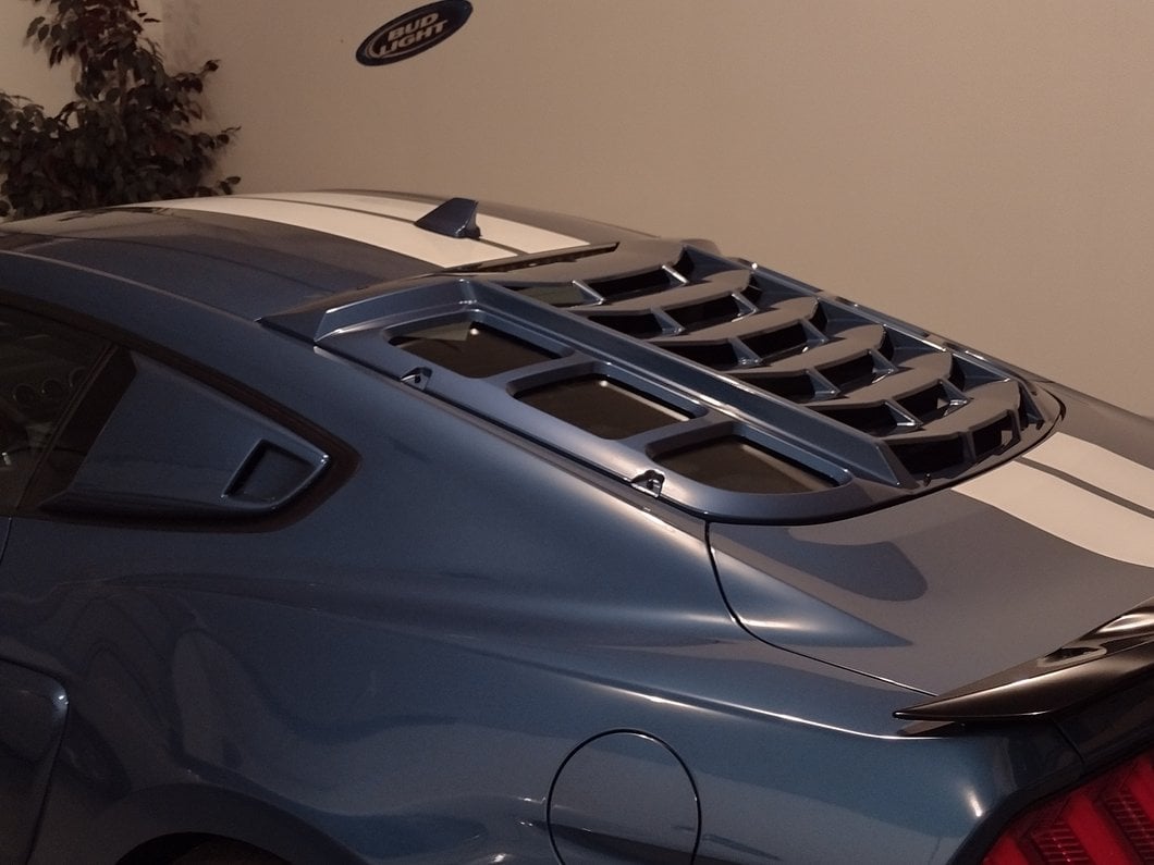 MP Concepts Rear Window Louvers; Matte Black (15-25 Mustang Fastback)