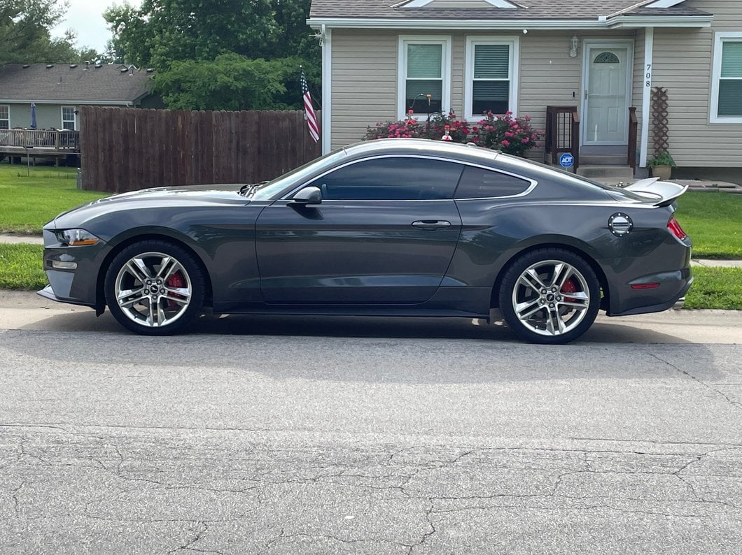 MP Concepts V-Style Rear Spoiler; Matte Black (15-23 Mustang Fastback)