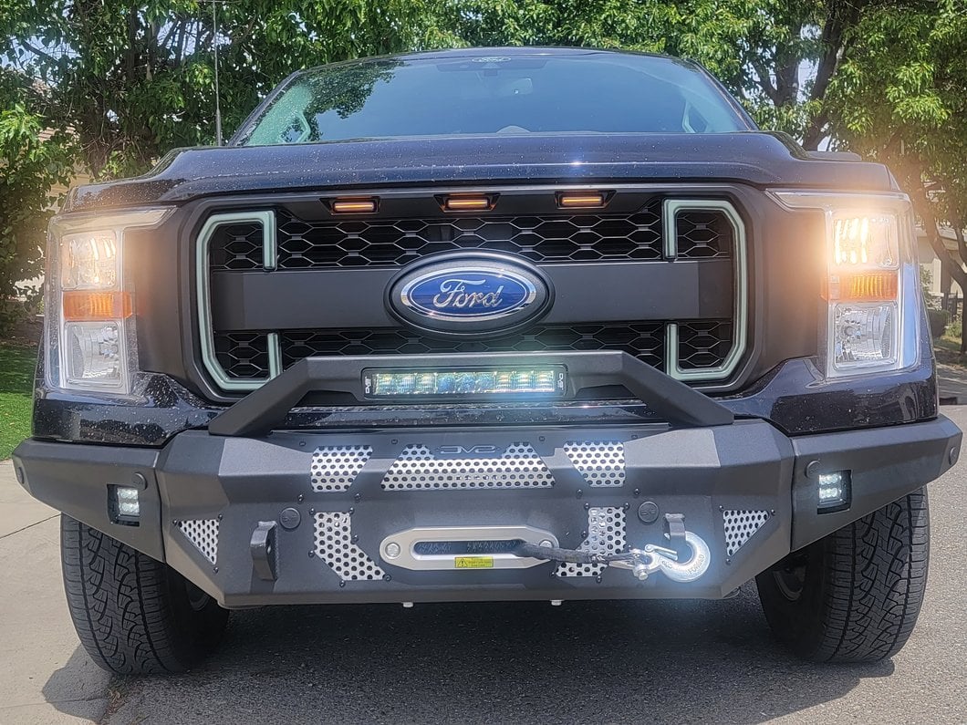 MP Concepts Upper Replacement Grille with LED Lighting and LED DRL; Matte Black (21-23 F-150, Excluding Raptor & Tremor)