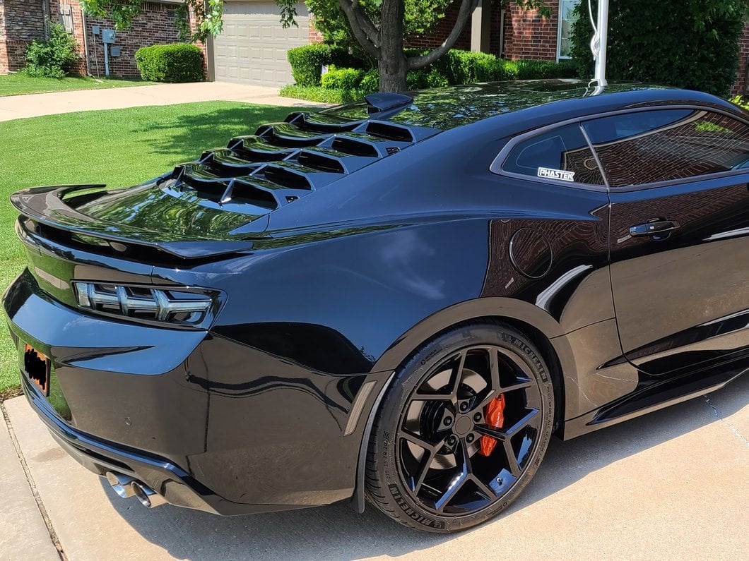 MP Concepts Rear Window Louvers; Gloss Black (16-24 Camaro Coupe)