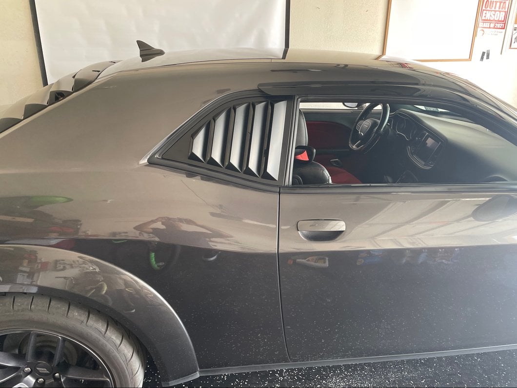 MP Concepts Quarter Window Louvers; Matte Black (08-23 Challenger)