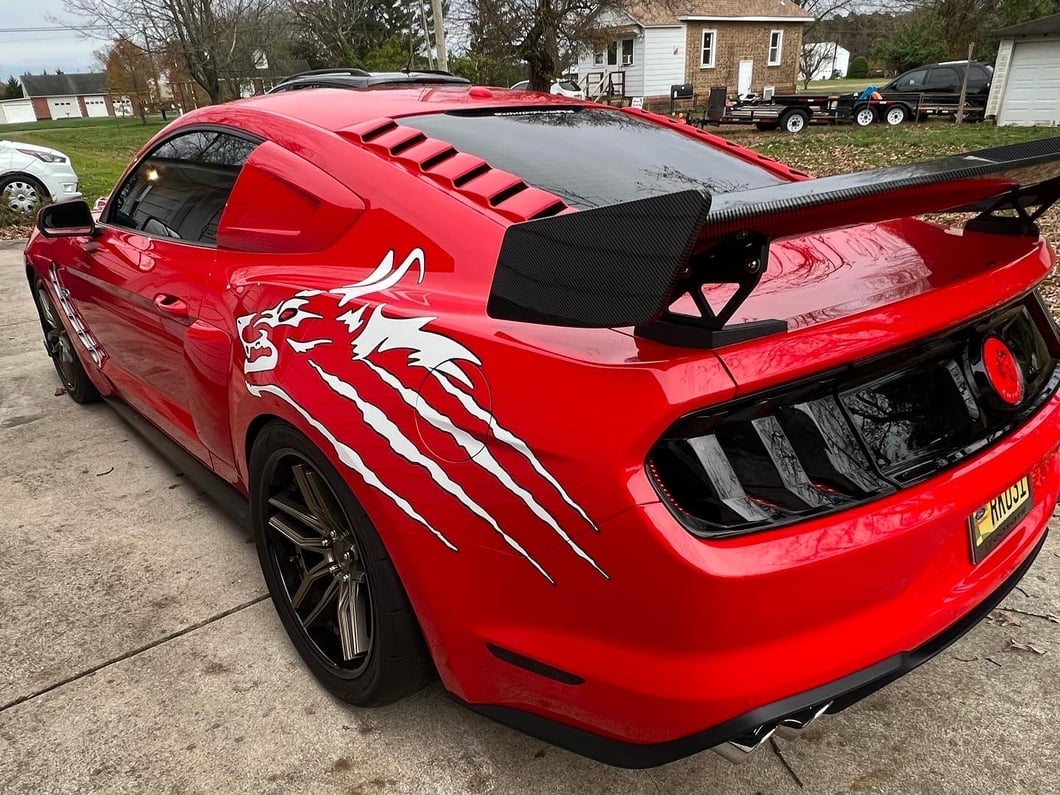 MP Concepts GT500 Track Pack Style Rear Spoiler; Carbon Fiber Appearance (15-23 Mustang Fastback)