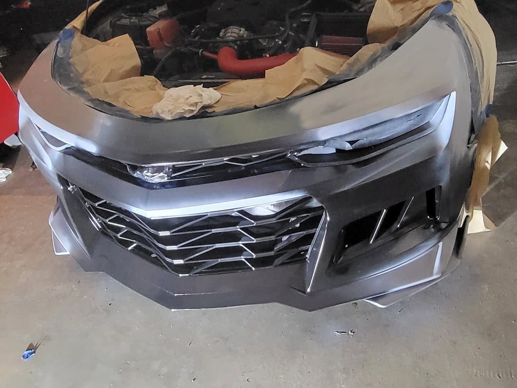 MP Concepts ZL1 1LE Style Front Bumper with DRL; Unpainted (19-24 Camaro w/ Factory Halogen Headlights, Excluding ZL1)