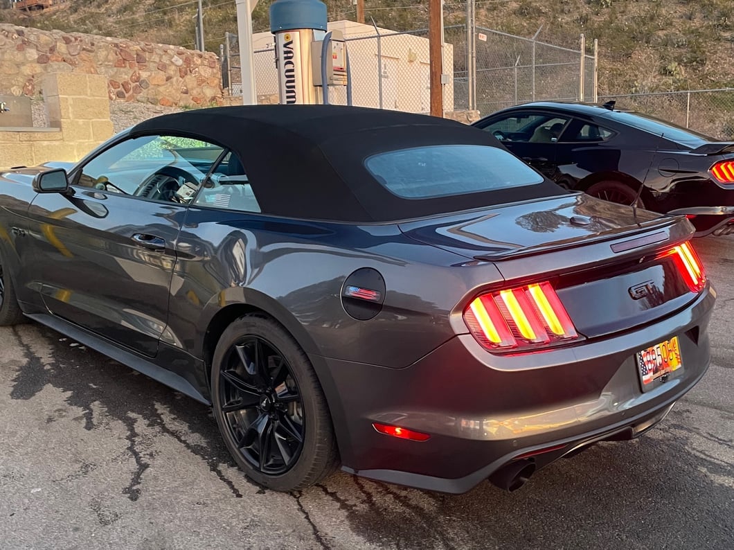 MP Concepts Old Glory Fuel Door; Matte Black (15-23 Mustang)