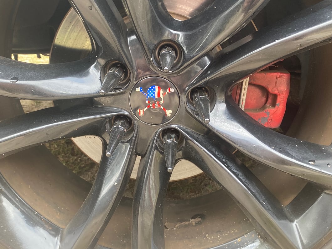 MP Concepts Center Caps for Factory Wheels; American Skull (15-23 Challenger)