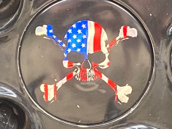 MP Concepts Center Caps for Factory Wheels; American Skull (15-23 Challenger)