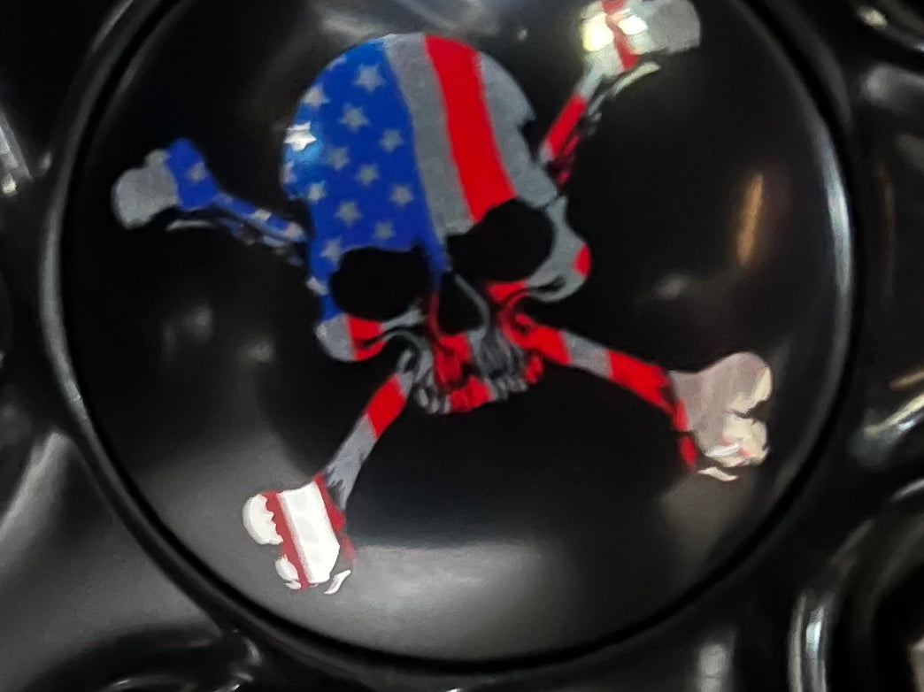 MP Concepts Center Caps for Factory Wheels; American Skull (15-23 Challenger)